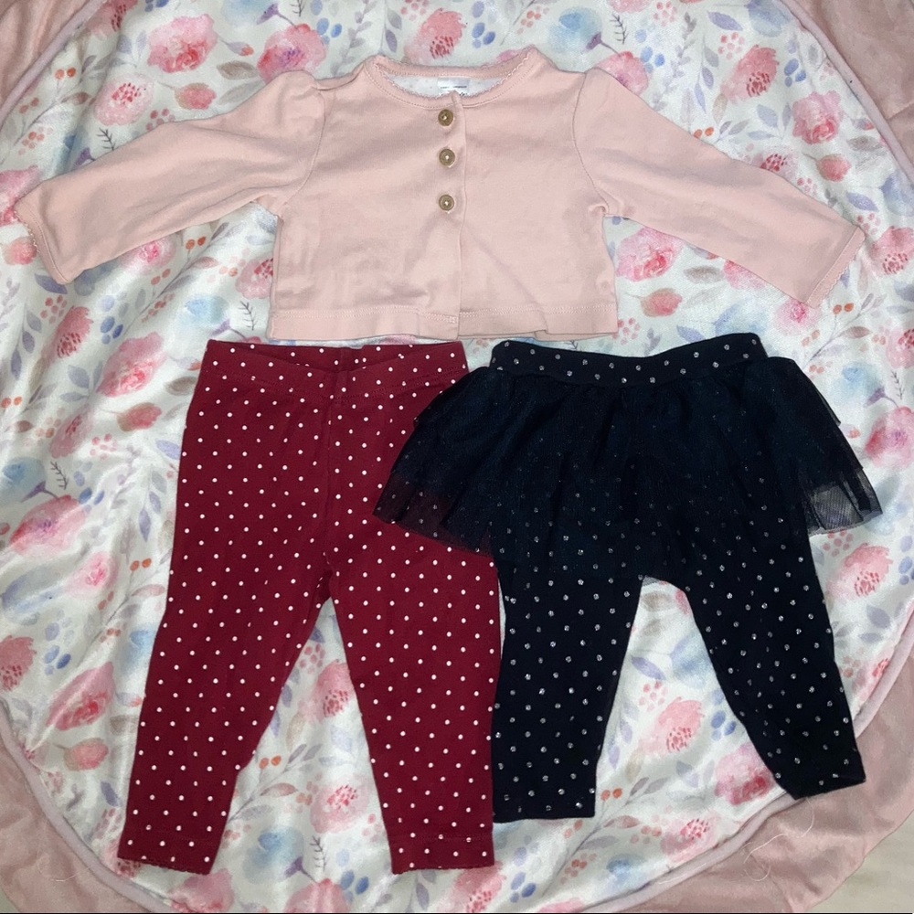 Baby girl 3 month outfit set cardigan leggings